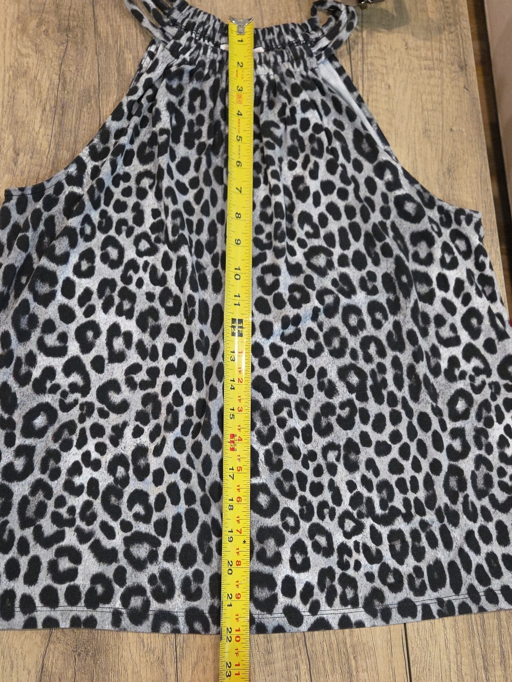Michael Kors Black and Gray Leopard Halter Tank Medium - Picture 10 of 10